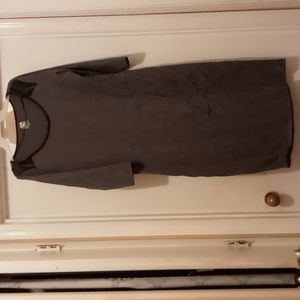 Black and gray  stripped long sleeved dress